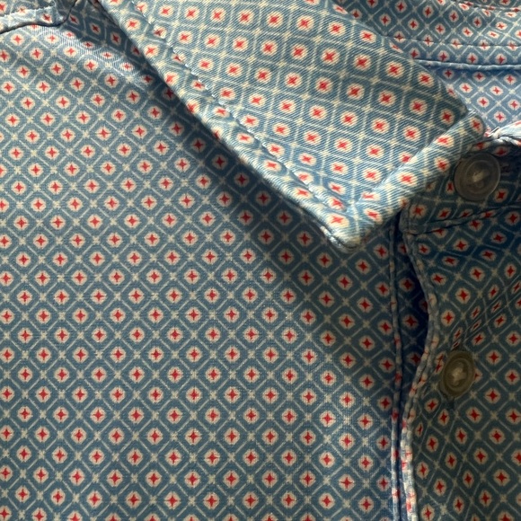 Men's Pattern Performance Polo - Light Blue - Picture 5 of 6